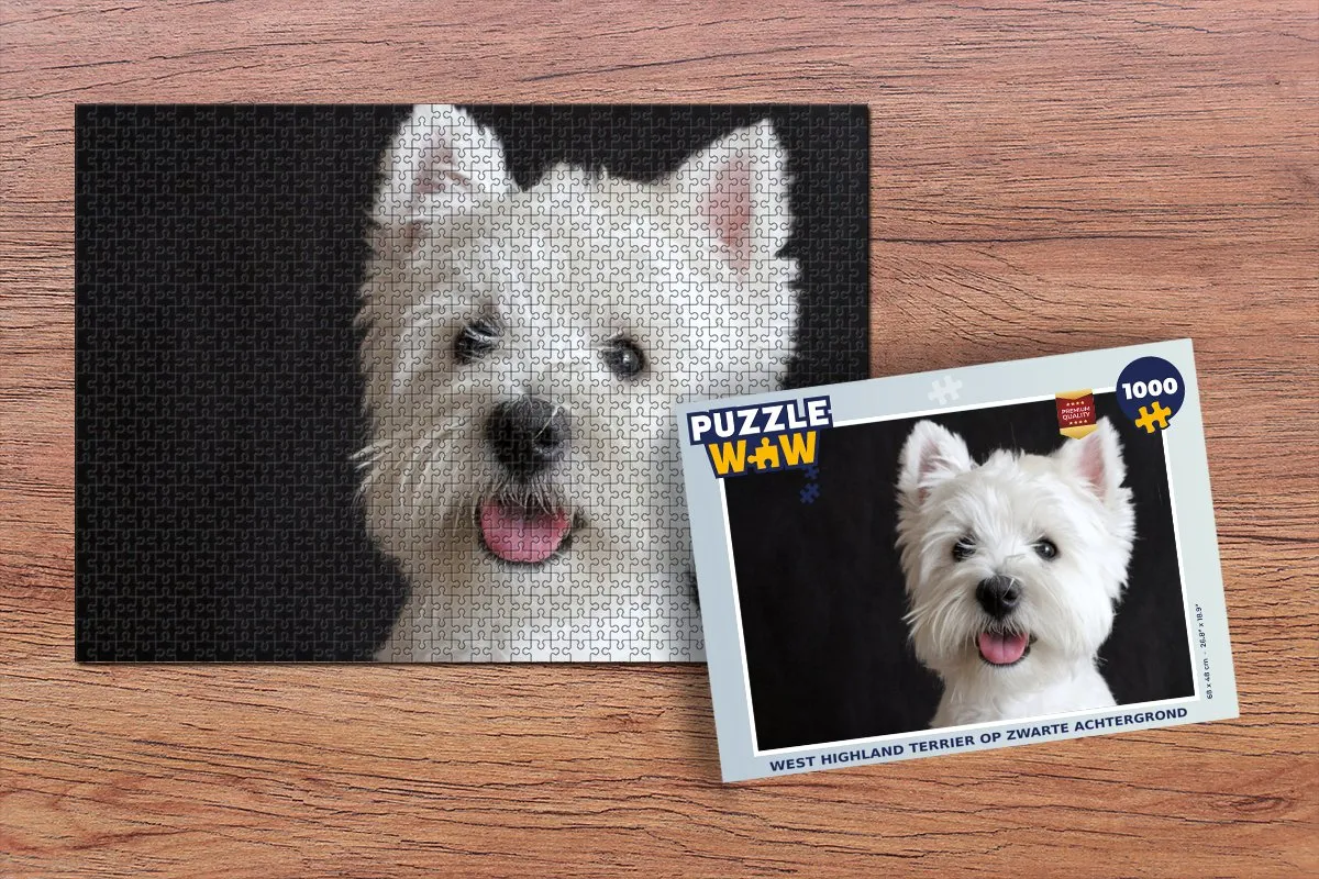 PuzzleWow West Highland Terrier Legpuzzel 1000 Stuks - Multicolor