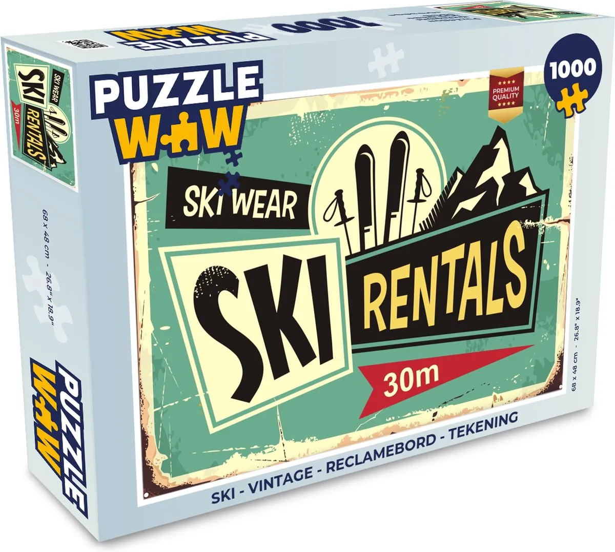 PuzzleWow Vintage Reclamebord Legpuzzel 1000 Stuks - Multicolor