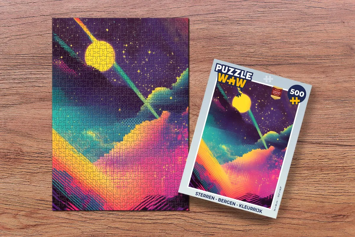 PuzzleWow Sterren Bergen Legpuzzel 500 Stuks - Kleurrijk