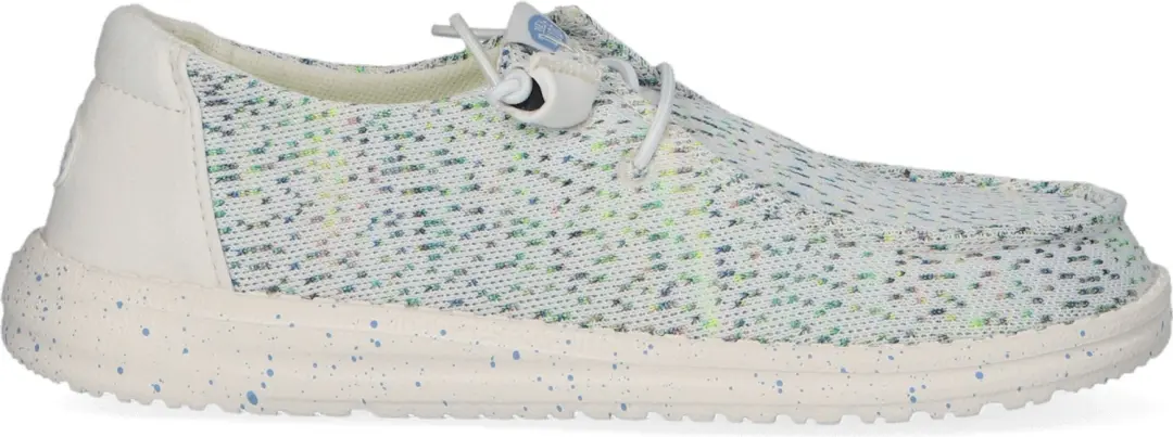 Wendy Stretch Speckle Dames Instappers Canvas Wit