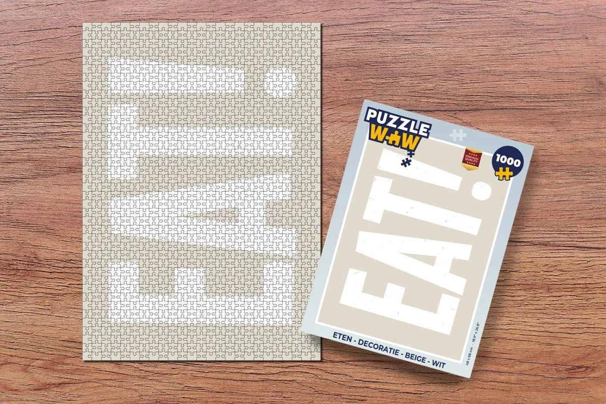 PuzzleWow Legpuzzel 1000 Stuks - Beige/Wit