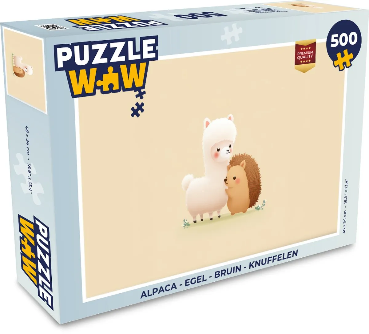 PuzzleWow Alpaca Egel Legpuzzel 500 Stuks