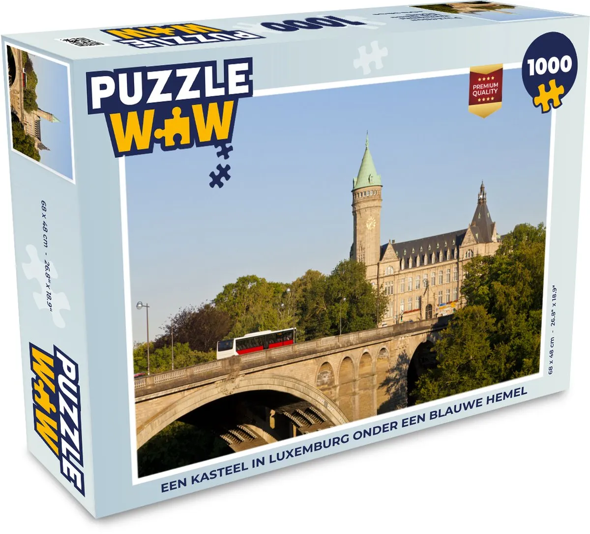 PuzzleWow Legpuzzel Een kasteel in Luxemburg - 1000 Stuks - Multicolor