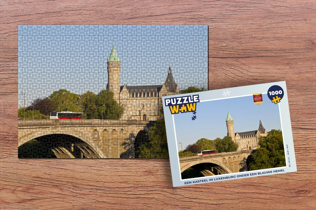 PuzzleWow Legpuzzel Een kasteel in Luxemburg - 1000 Stuks - Multicolor
