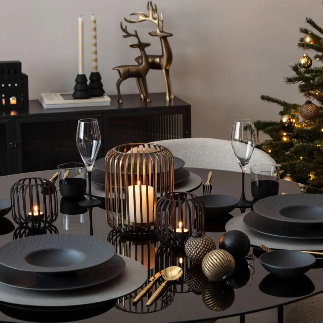 Villeroy & Boch Christmas Chic Kerstballen - Glas - Zwart/Goud - 3 Stuks - afbeelding 2 van 3