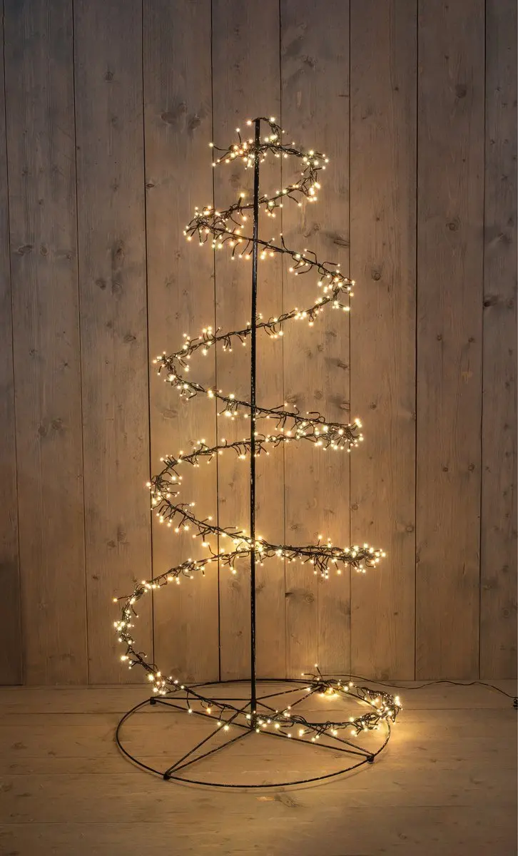Anna's Collection LED Kerstboomspiraal 160cm - 684 Warmwitte LED's - Zwart - afbeelding 2 van 6