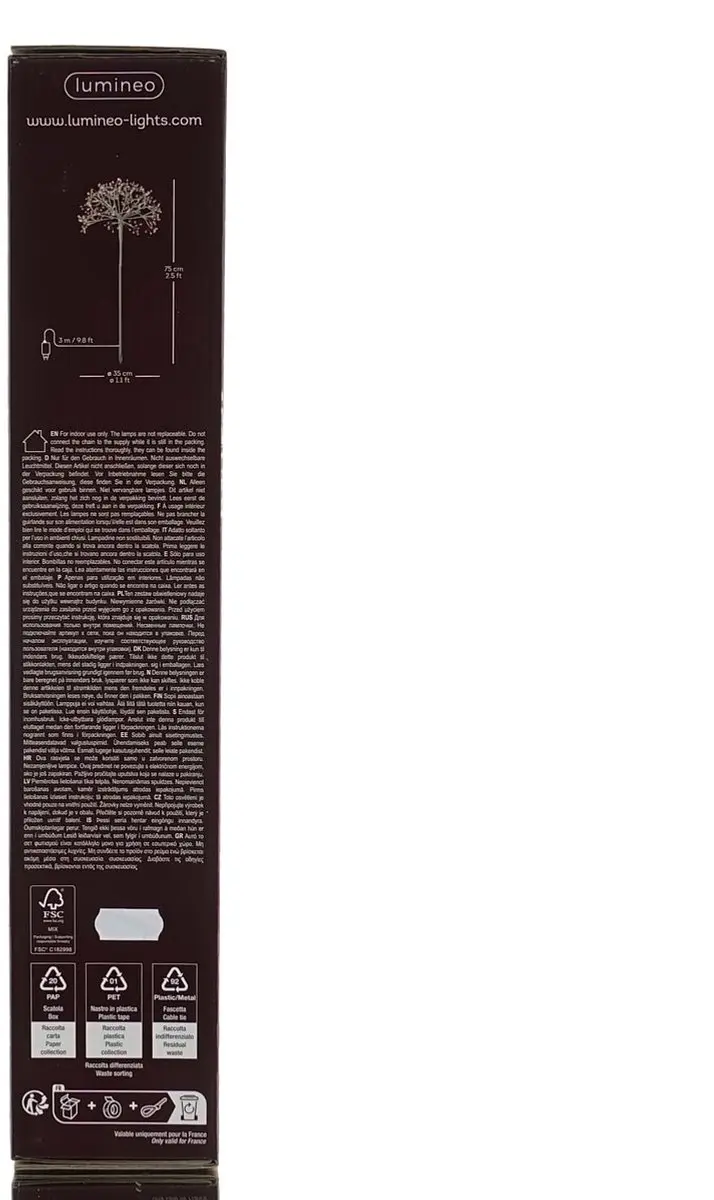 Lumineo Micro LED Starburst 35x75cm Wit/Warm Wit - afbeelding 5 van 6