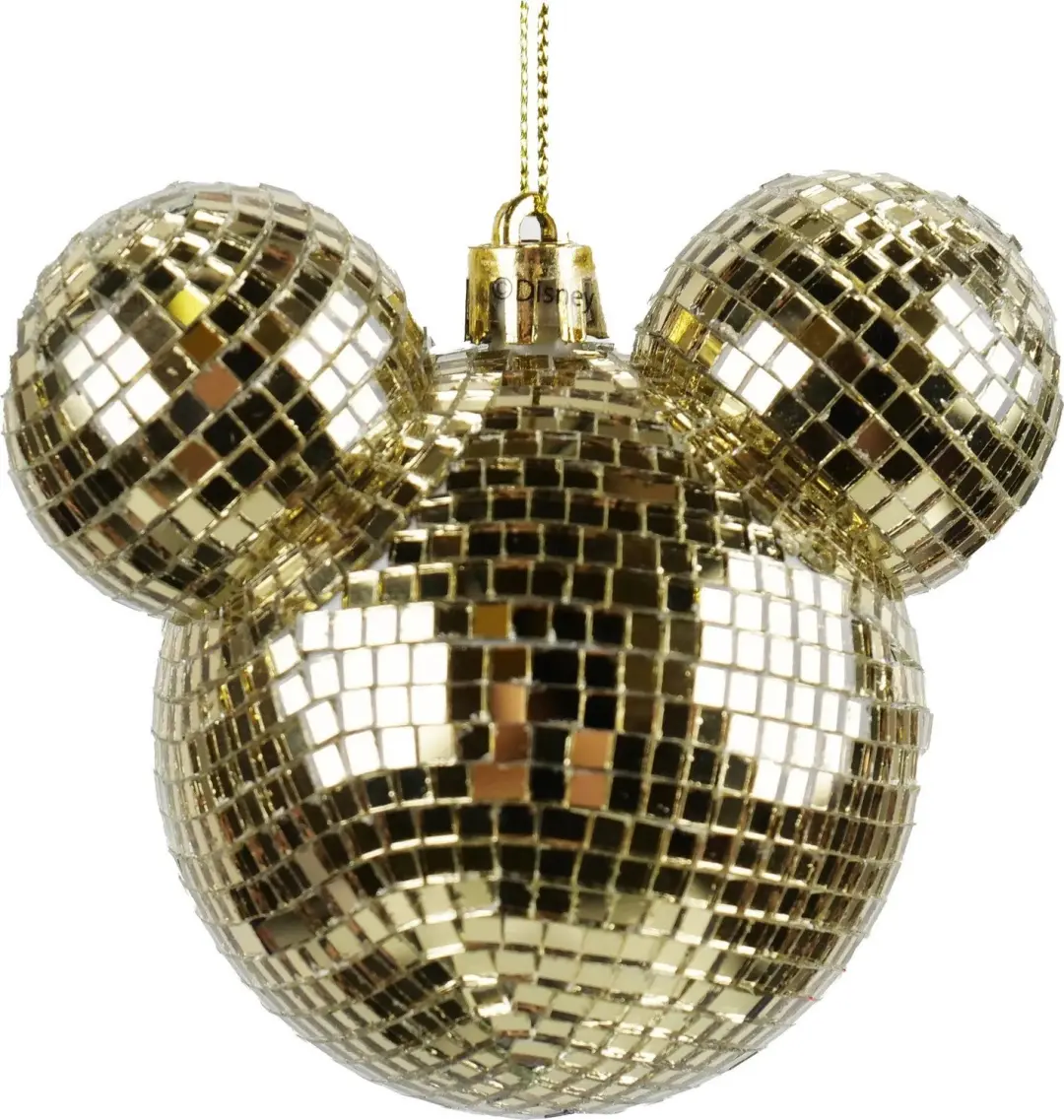 Disney Kerstbal Mickey Oren Disco Goud 8,5 cm