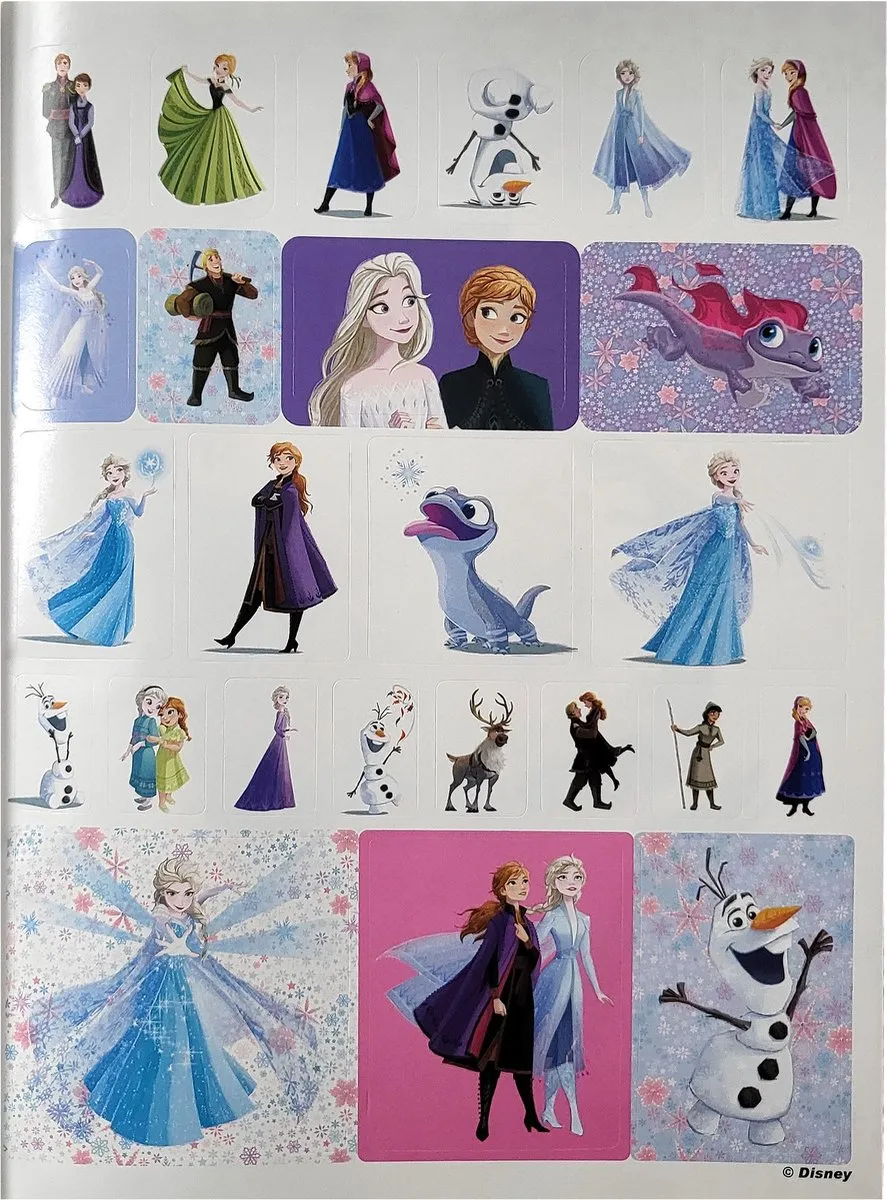 Disney Frozen Elsa Kleurboek - 125 Platen + Stickers - Blauw