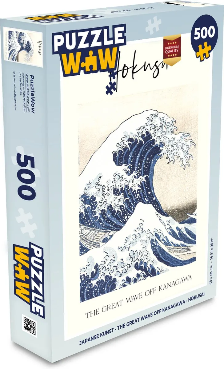 PuzzleWow The Great Wave Off Kanagawa Legpuzzel 500 Stuks