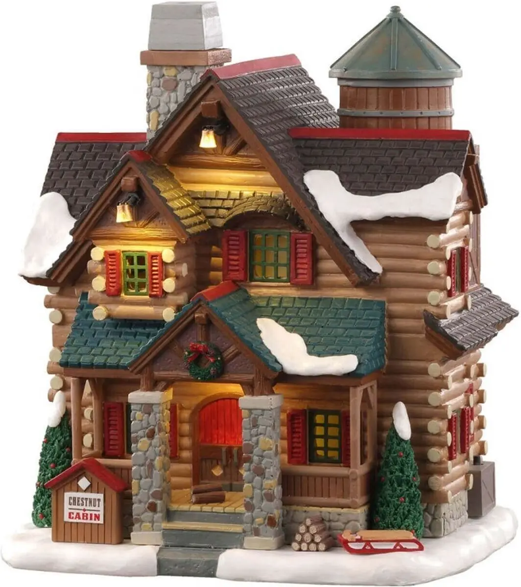 Lemax Chestnut Cabin Verlicht Gebouw - Rookeffect - afbeelding 5 van 6