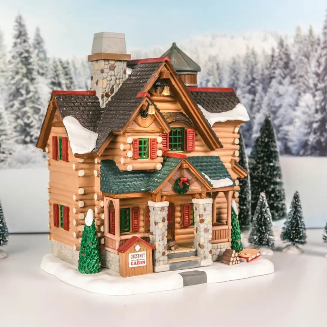 Lemax Chestnut Cabin Verlicht Gebouw - Rookeffect - afbeelding 4 van 6