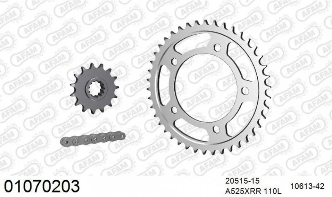 Kit chaîne Afam pour moto Honda 600 Cb F Hornet 1998 à 2006 15x42 Pas 525 Neuf