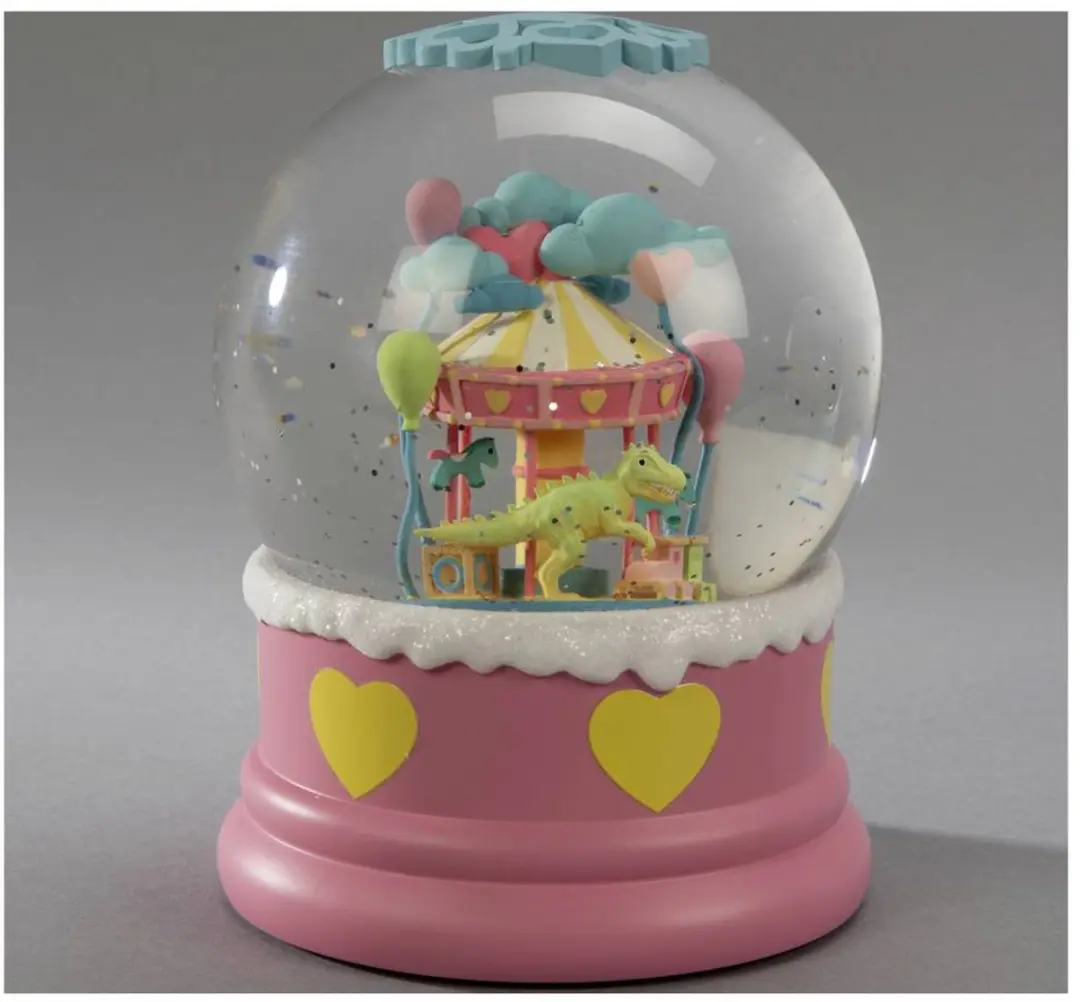 Konstsmide LED Sneeuwlantaarn Dino Roze - 12,5x16,5cm - afbeelding 5 van 6