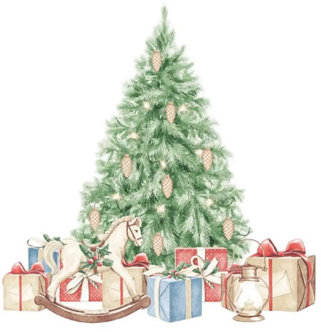 Servet l40b40cm tree and gift 12st Duni