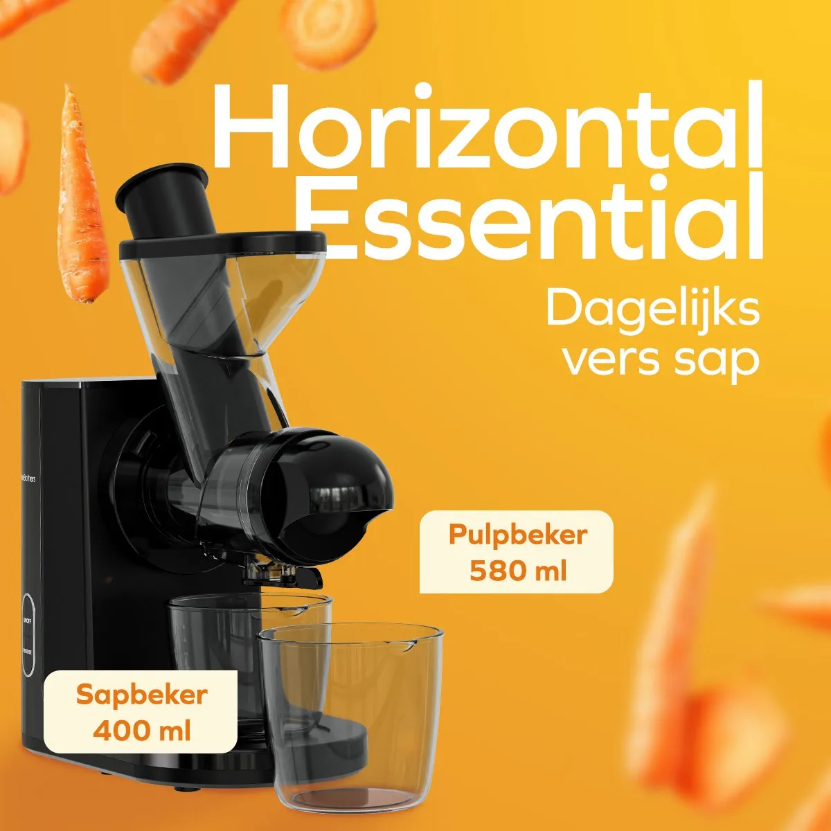 KitchenBrothers KB1004129 Slowjuicer - 400ml - Zwart