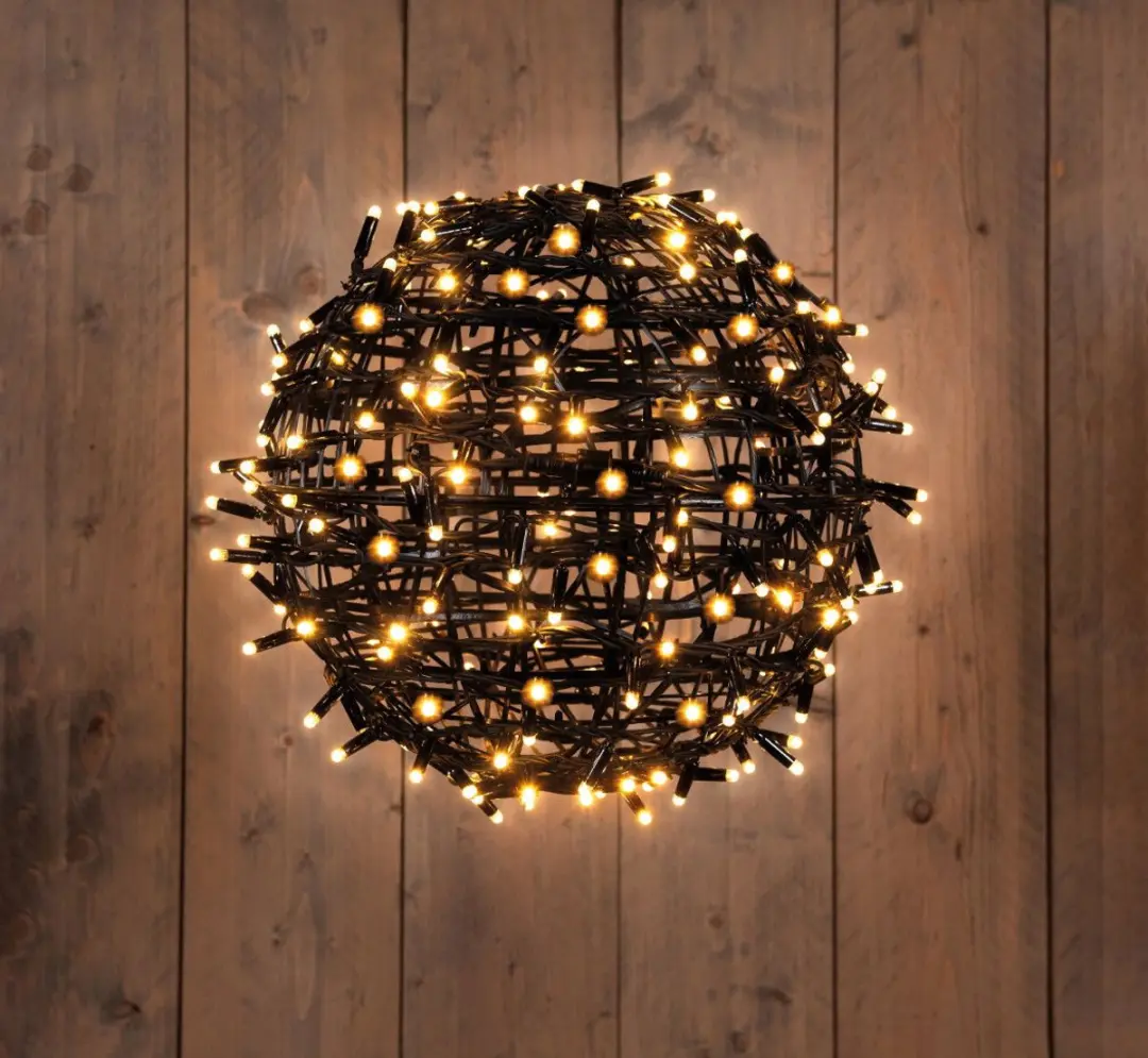 Anna's Collection Connect de Luxe LED Kerstverlichting 200 Lampjes Ø38cm - Zwart - afbeelding 2 van 3
