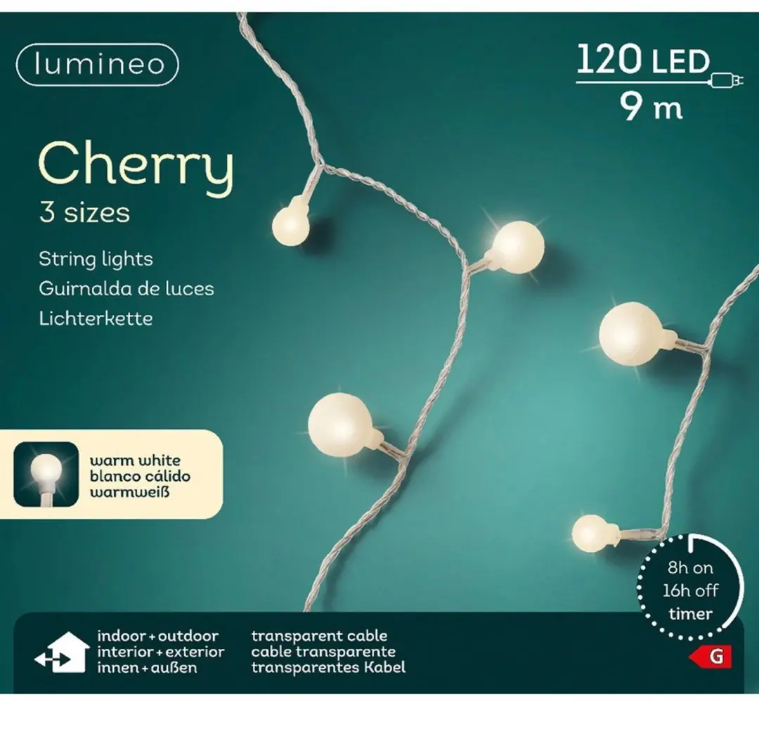 Lumineo Led Cherry 9m 120 LED Warm Wit