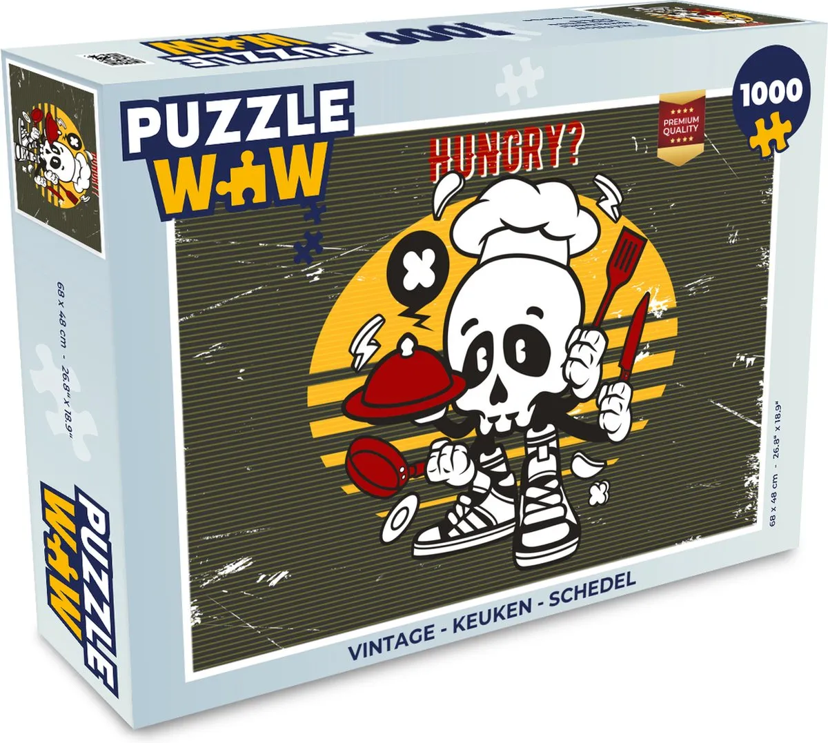 PuzzleWow Vintage Schedel Legpuzzel 1000 Stuks - Multicolor