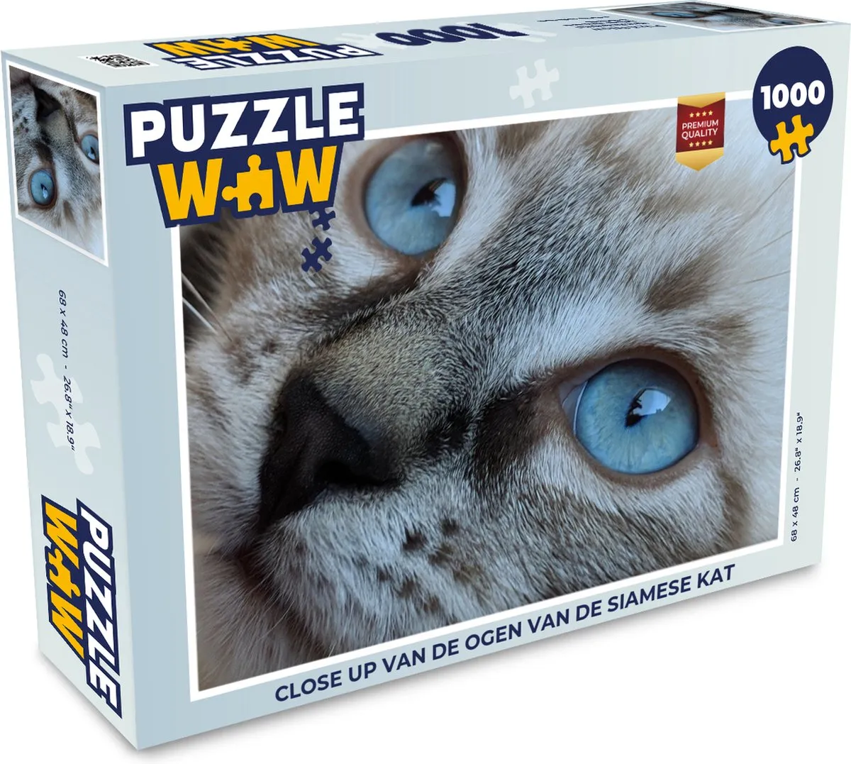 PuzzleWow Siamese Kat Legpuzzel 1000 Stuks - Multicolor