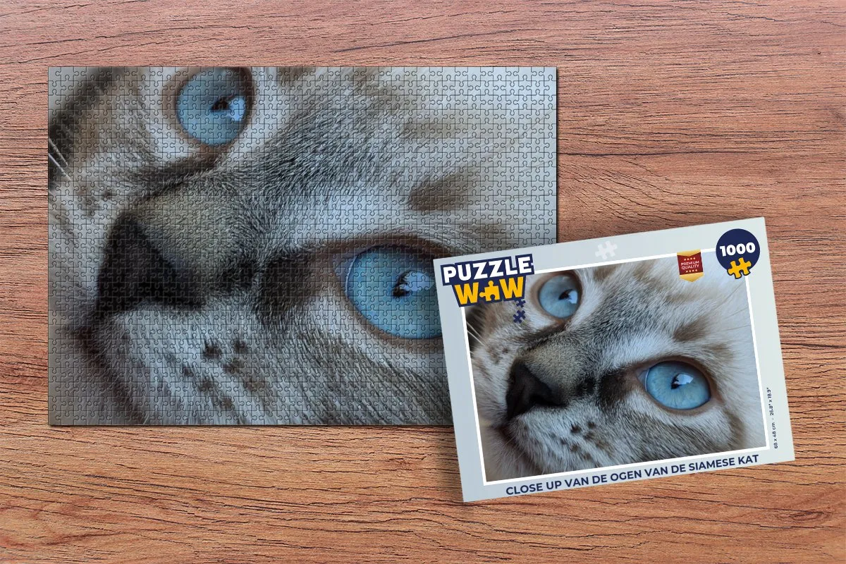 PuzzleWow Siamese Kat Legpuzzel 1000 Stuks - Multicolor