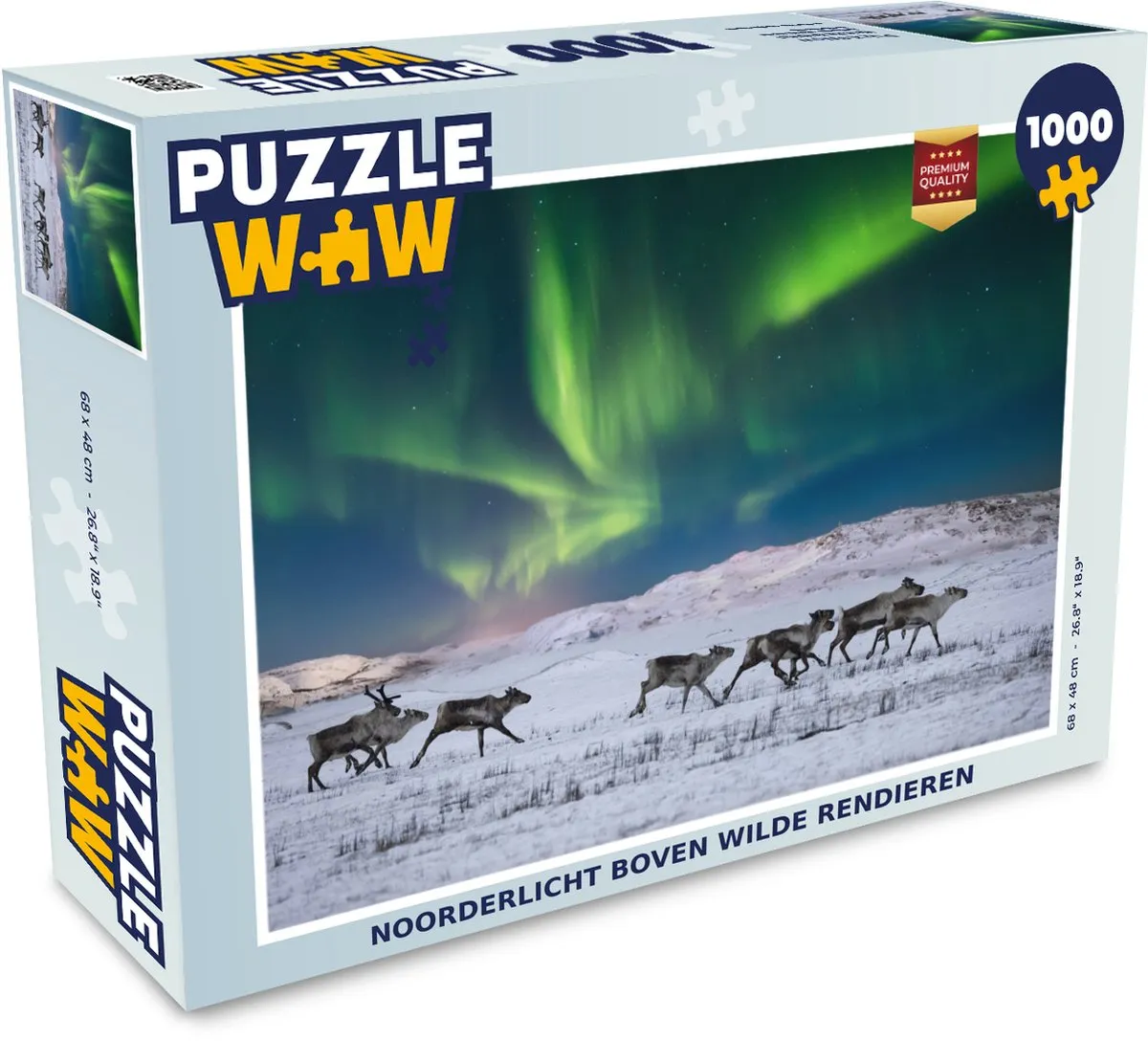 PuzzleWow Noorderlicht Rendieren Legpuzzel 1000 Stuks - Multicolor
