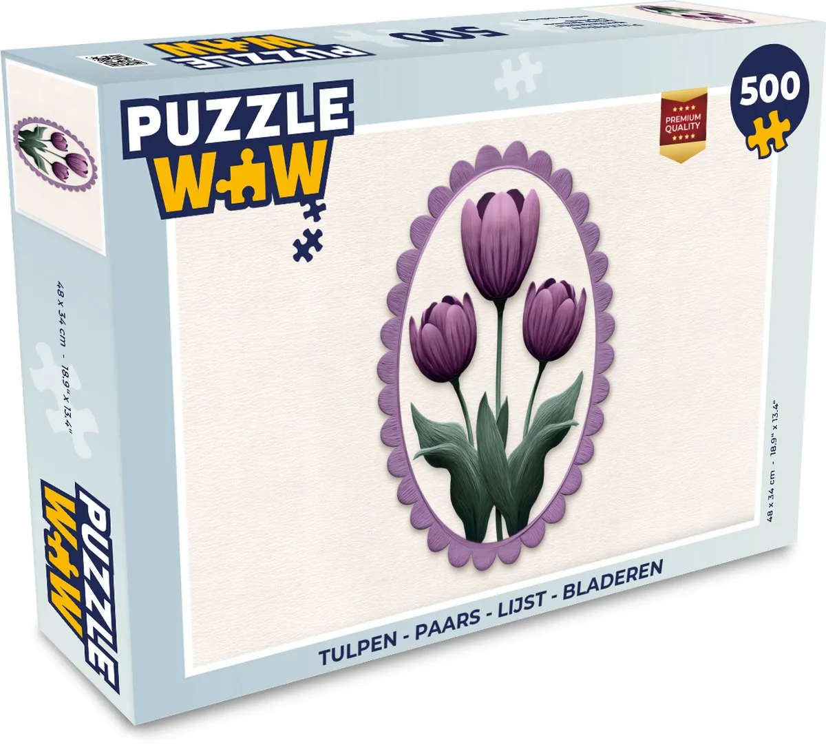 PuzzleWow Tulpen Paars Legpuzzel 500 Stuks - MPN 8721374596587