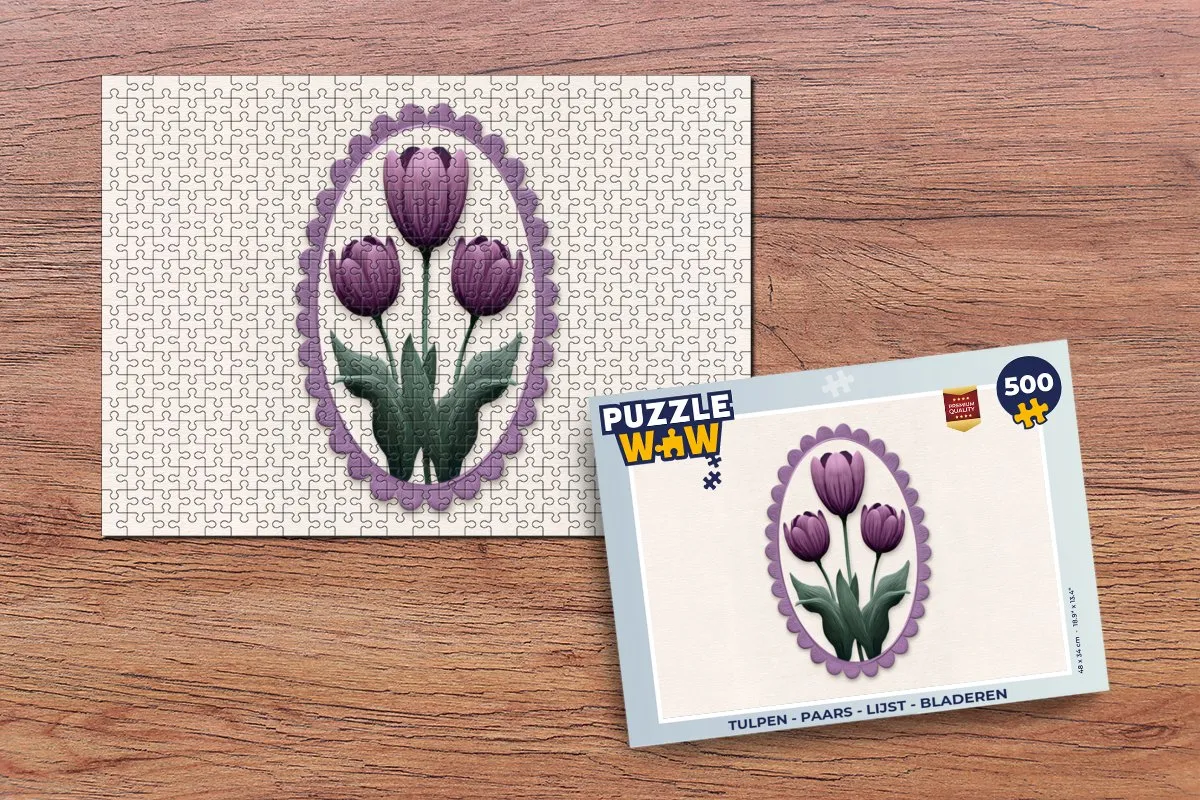 PuzzleWow Tulpen Paars Legpuzzel 500 Stuks - MPN 8721374596587