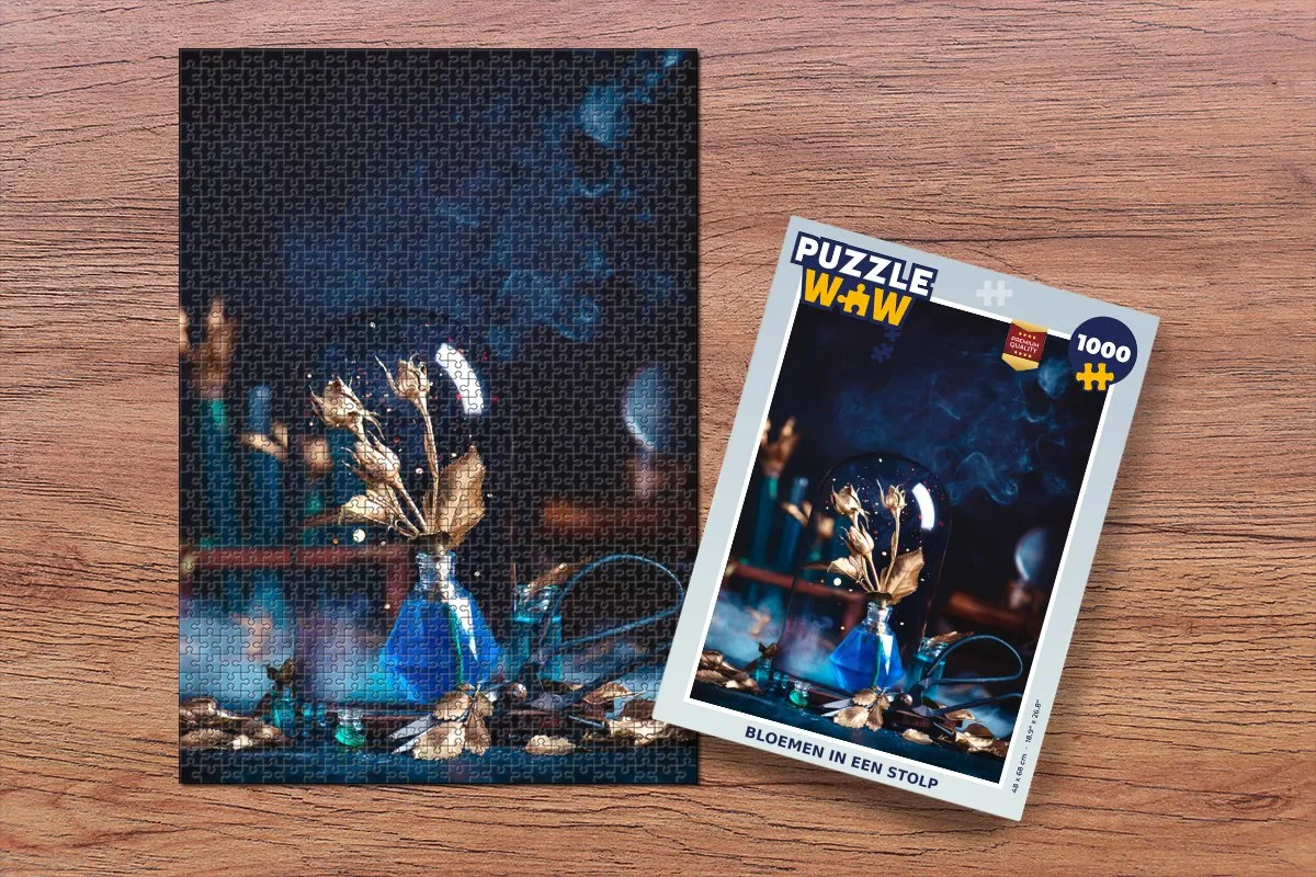 PuzzleWow Bloemen in een stolp Legpuzzel 1000 Stuks