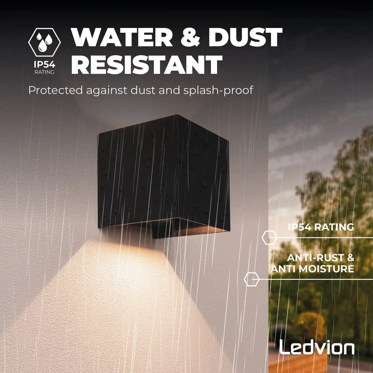 LEDVION LED Wandlamp Dimbaar 3.5W 3000K - Zwart
