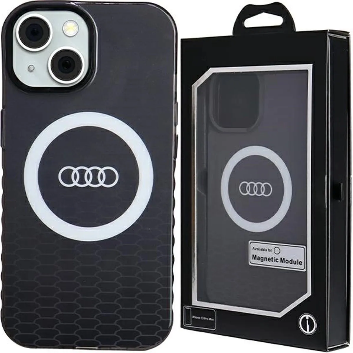 Audi IML Big Logo Back Case - iPhone 15 Plus - Zwart - afbeelding 6 van 6