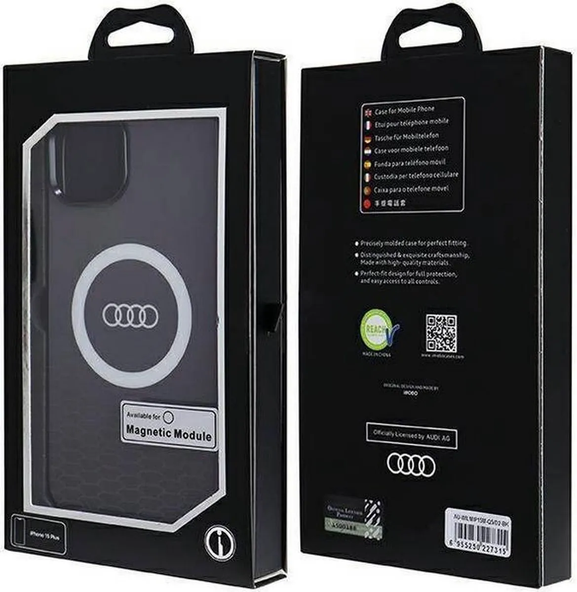 Audi IML Big Logo Back Case - iPhone 15 Plus - Zwart - afbeelding 4 van 6