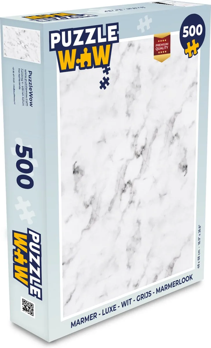 PuzzleWow Marmerlook Legpuzzel 500 Stuks - Multicolor