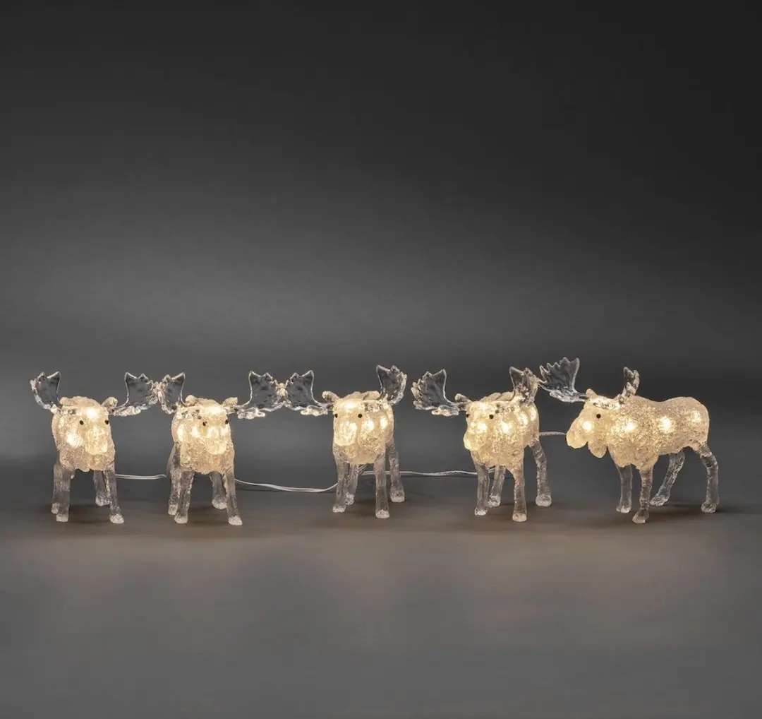 Konstsmide Kerstfiguur Elanden 5 Stuks - 13cm - Multicolor - afbeelding 5 van 6
