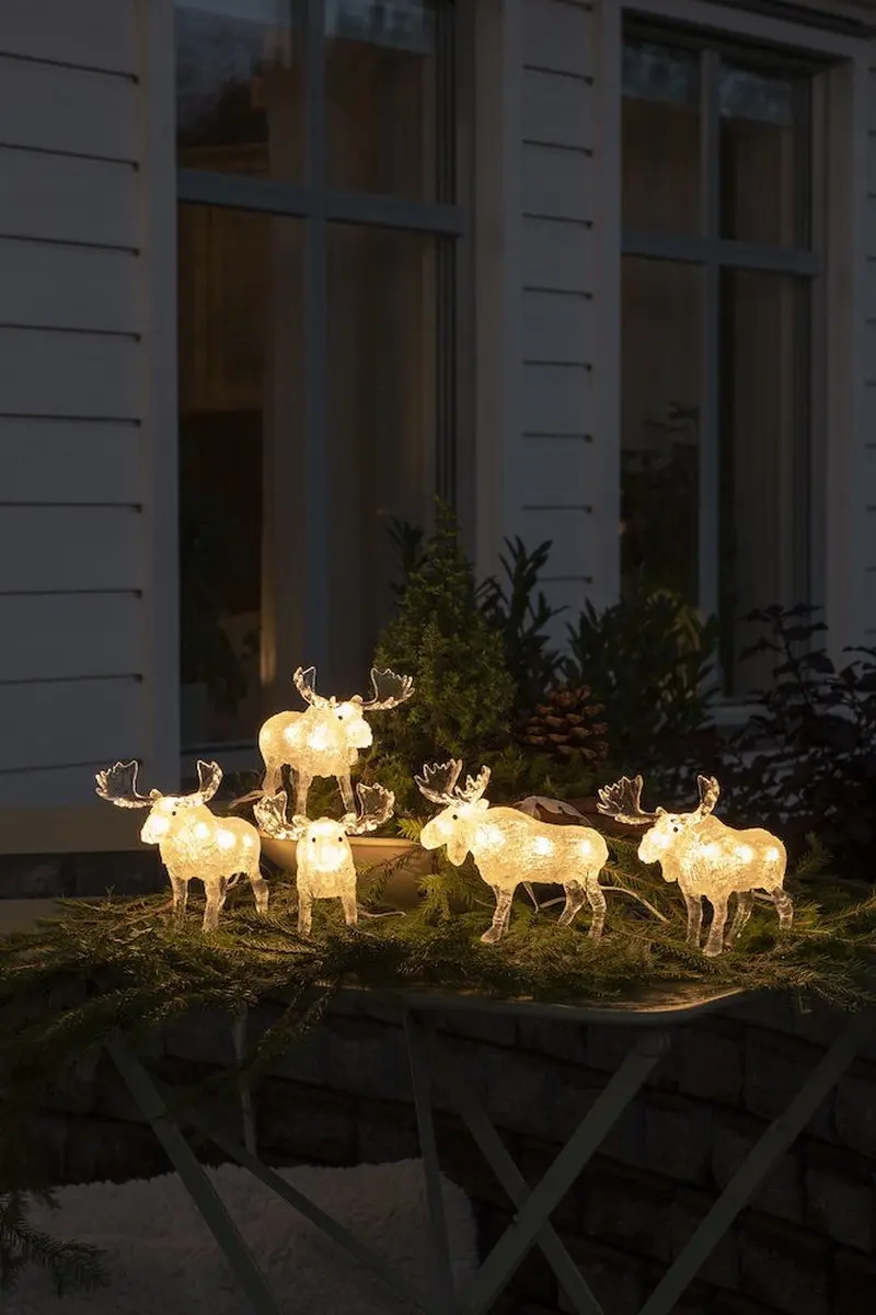 Konstsmide Kerstfiguur Elanden 5 Stuks - 13cm - Multicolor - afbeelding 2 van 6