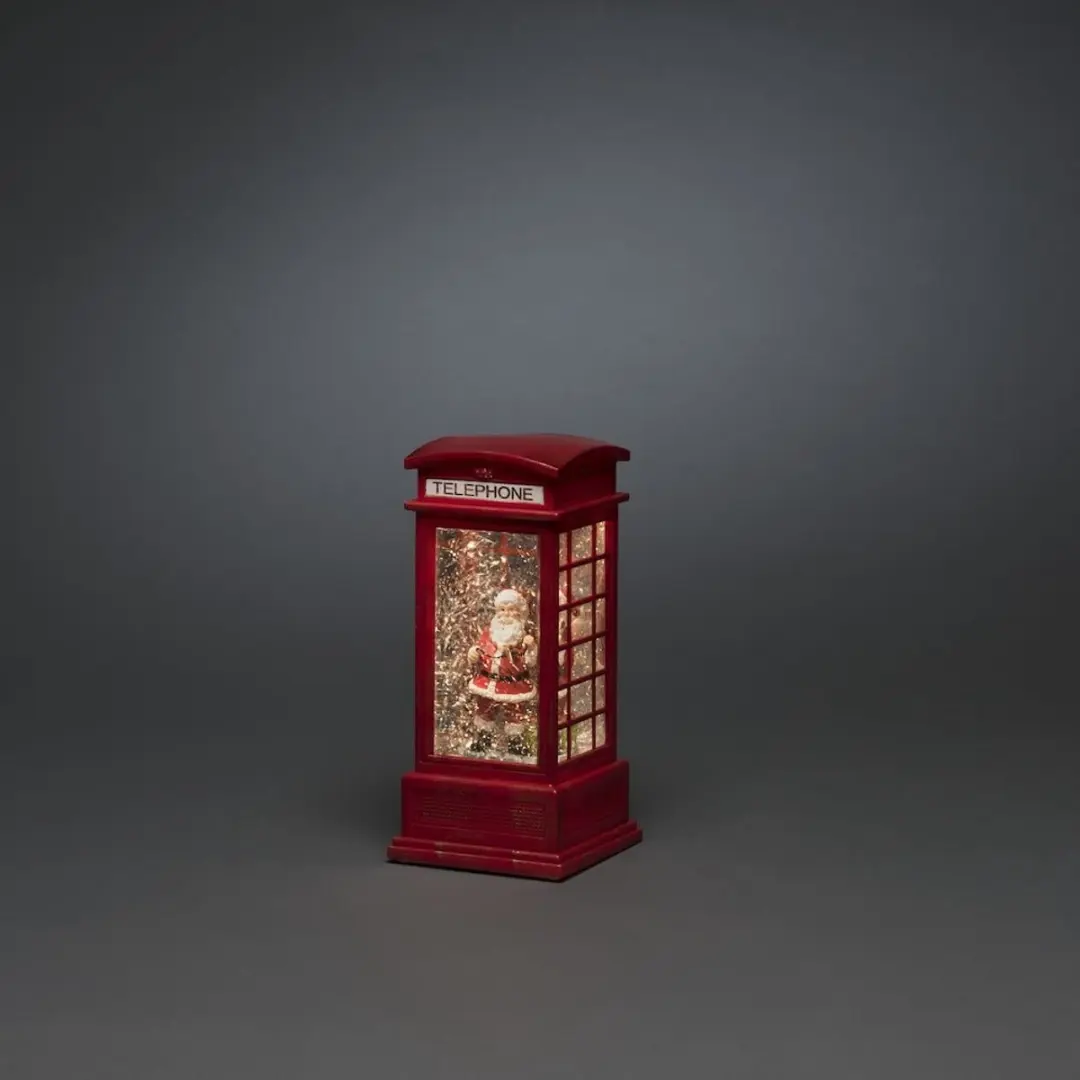 Konstsmide Kerstdecoratie Telefooncel 20cm - Rood - afbeelding 5 van 6
