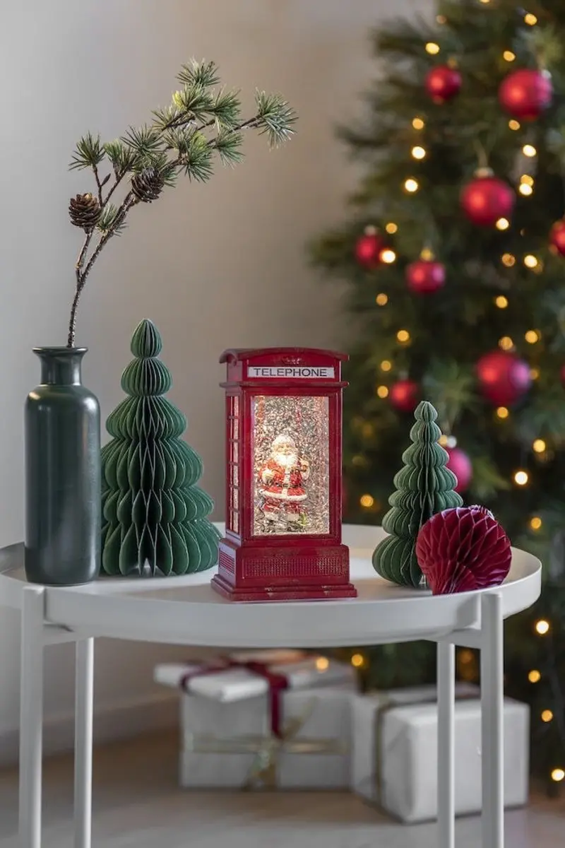 Konstsmide Kerstdecoratie Telefooncel 20cm - Rood - afbeelding 4 van 6