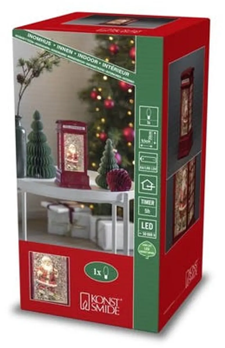 Konstsmide Kerstdecoratie Telefooncel 20cm - Rood - afbeelding 3 van 6