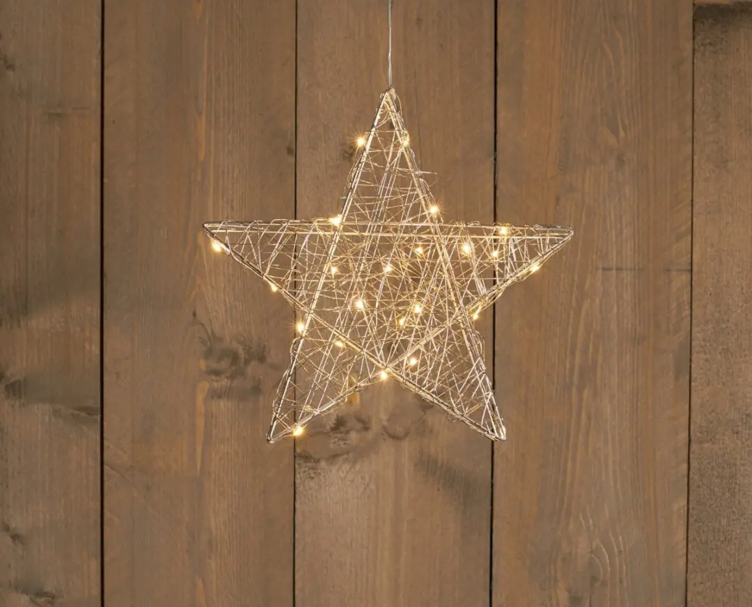 Batterijverlichting metalen ster 30 cm warm wit Anna's Collection