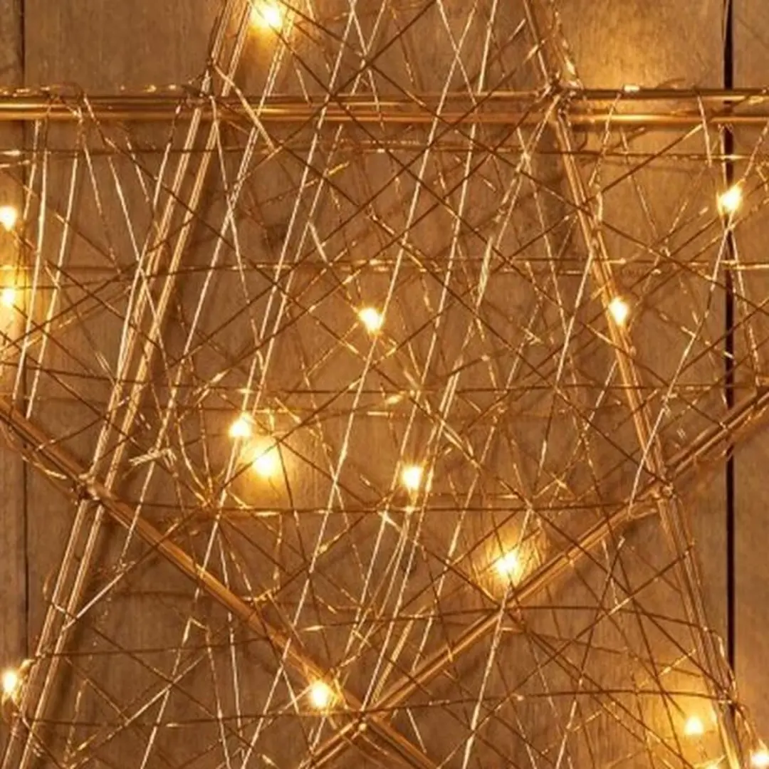 Anna's Collection Kerstverlichting Ster Goud - 35 LED Warm Wit - afbeelding 2 van 3