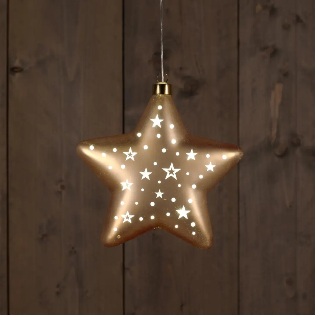 Anna's Collection Star Glass Matt Gold 19cm