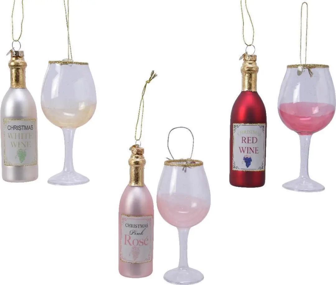 Decoris Kersthangerset Wijnflesglas