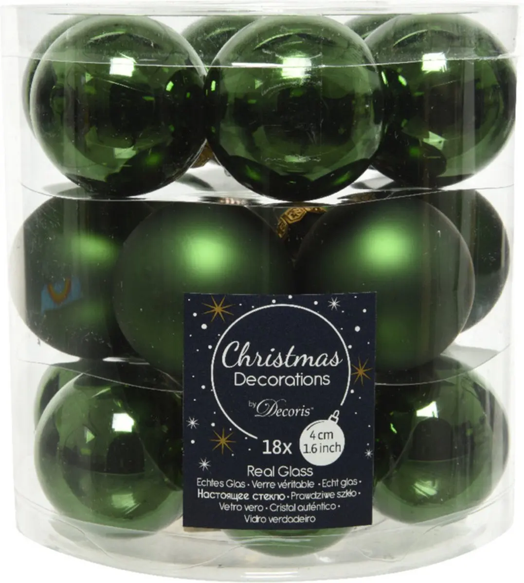 Decoris Kerstballen Donkergroen D4cm - 18 Stuks - afbeelding 4 van 4