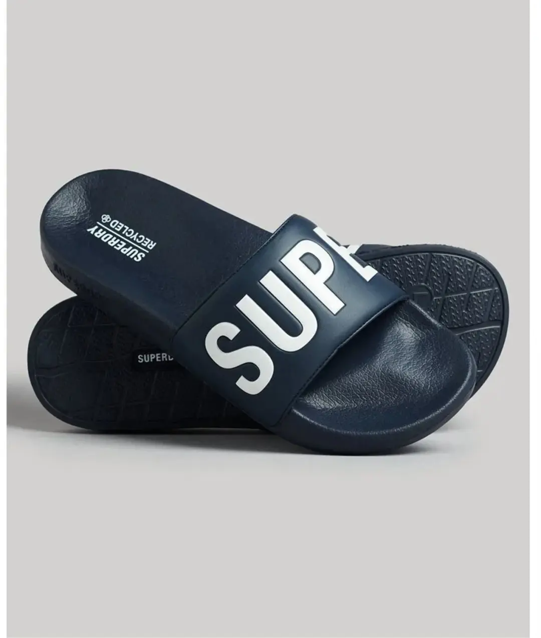 Superdry Code Core Vegan Pool Slide Heren Slippers - Donkerblauw/Wit - afbeelding 2 van 6