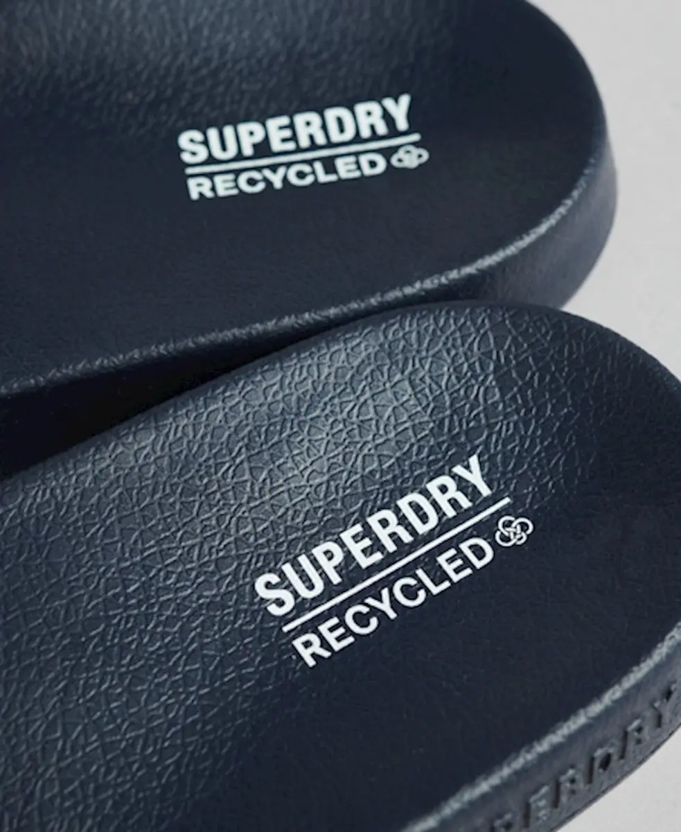 Superdry Code Core Vegan Pool Slide Heren Slippers - Donkerblauw/Wit - afbeelding 6 van 6