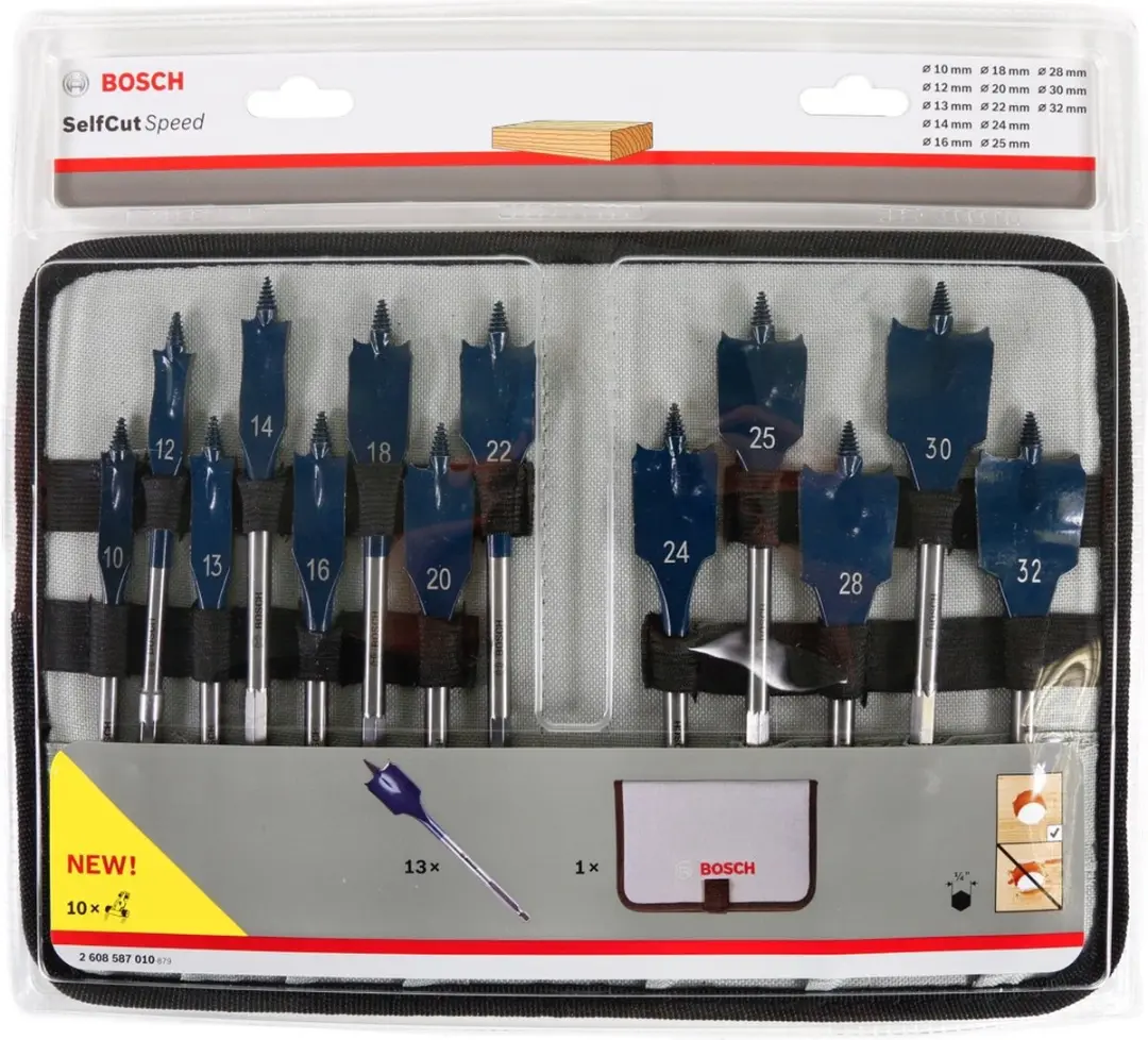 Bosch 13-delige Speedborenset Self Cut Speed In - Hout/Gips - afbeelding 4 van 6