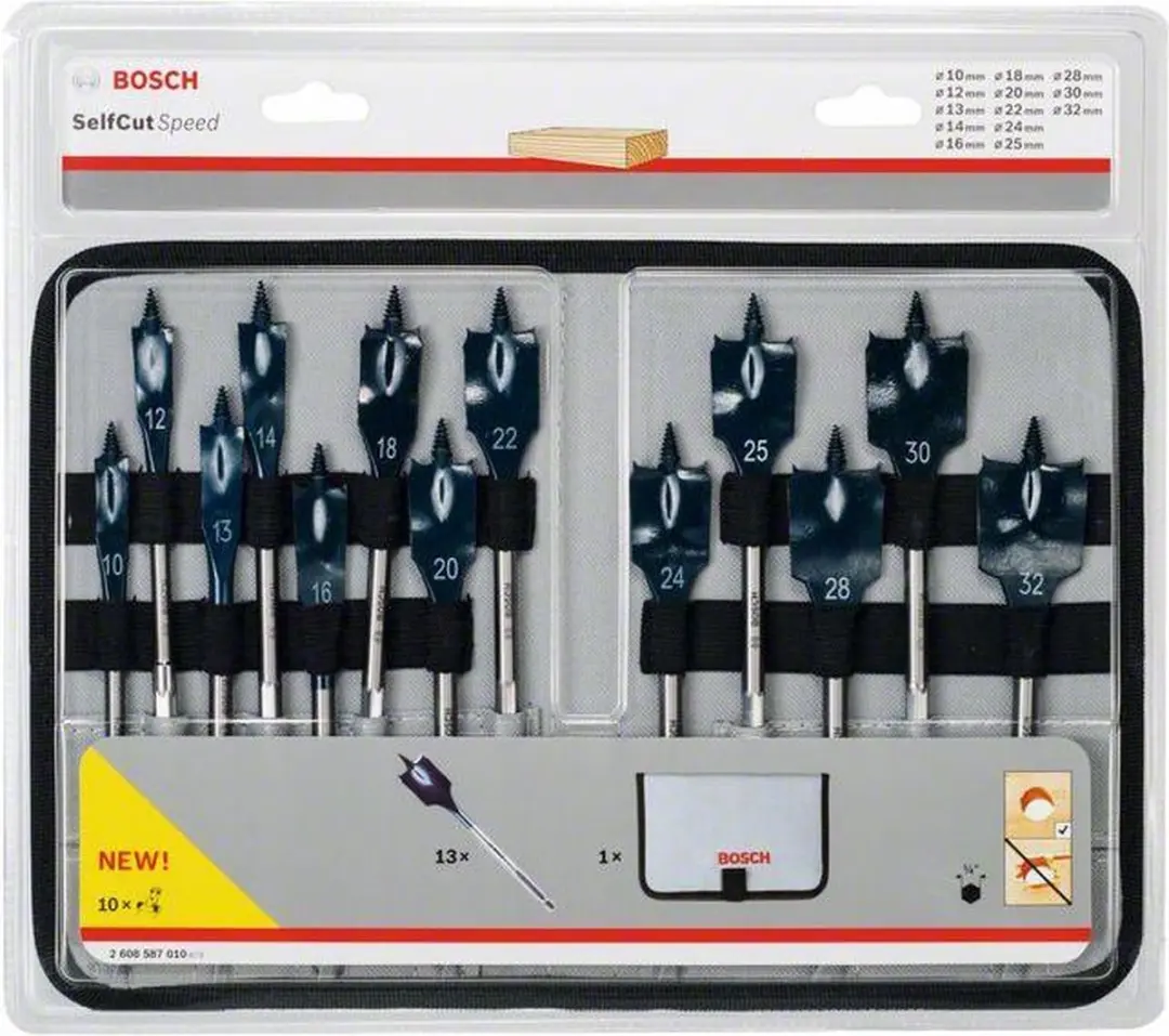 Bosch 13-delige Speedborenset Self Cut Speed In - Hout/Gips - afbeelding 3 van 6