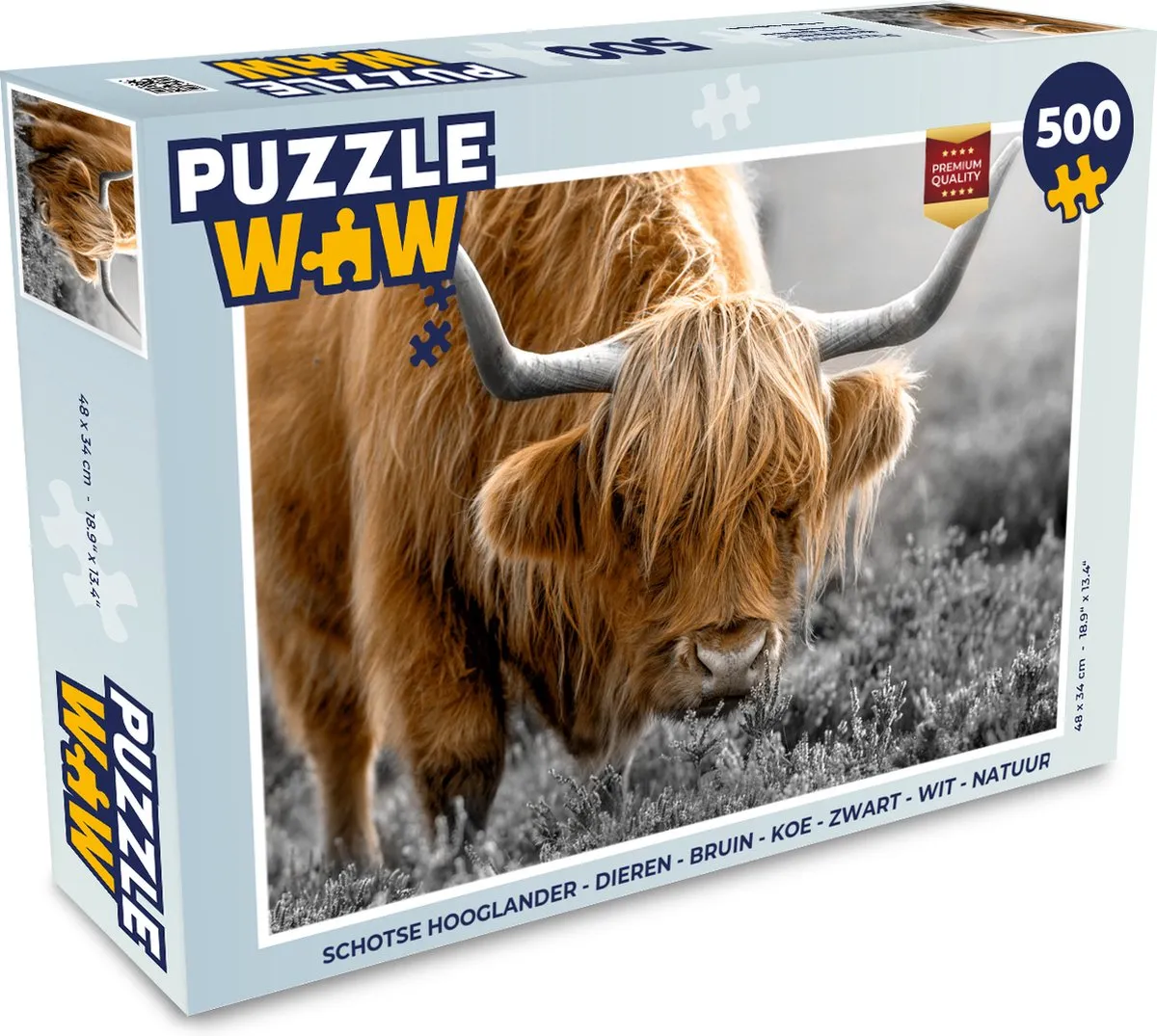 PuzzleWow Schotse Hooglander Legpuzzel 500 Stuks