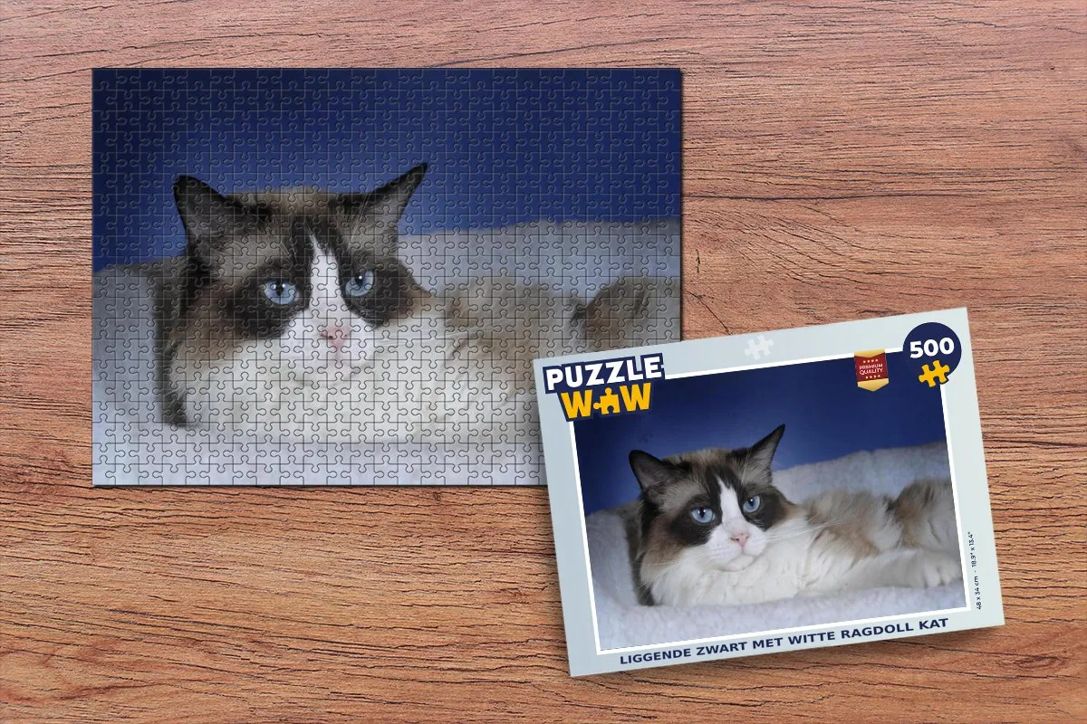 PuzzleWow Ragdoll Kat Legpuzzel 500 Stuks - Multicolor