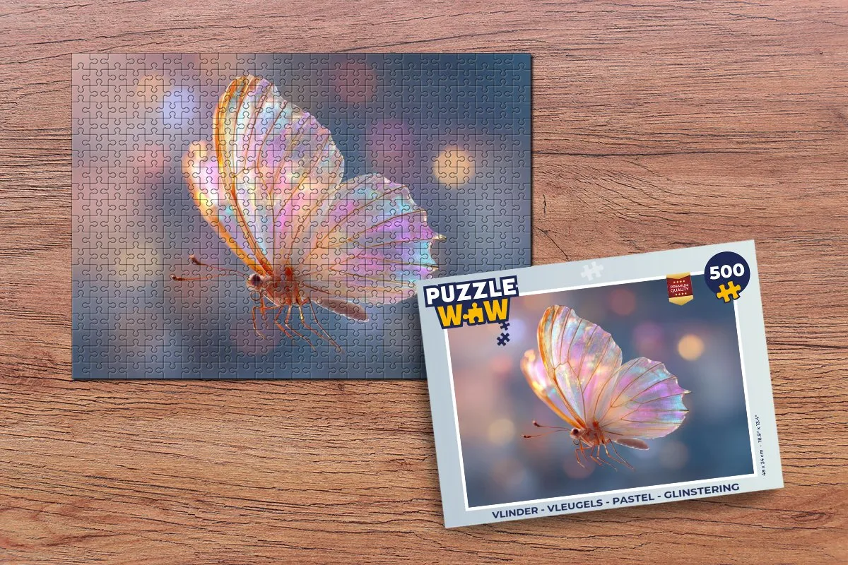 PuzzleWow Vlinder Vleugels Legpuzzel 500 Stuks - Glinsterend